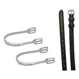 Horse Jumping Spurs Four Sided Teeth Designed For Showjumping With Straps