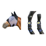 Flymask+Fly Boots To Match Kit Fly Mask Flyveil W/Ear Protector Ballistic Full