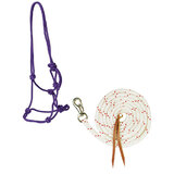 Natural Horsemanship Rope Halter Purple Full Size 12' Lead Gear Tack Saddlery