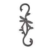 Mr Gecko Cast Iron Hand Made 1 Hook Dragonfly Hanger Antique Rust