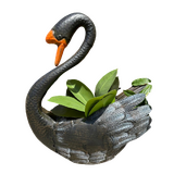 Ebony the Black Swan Metal Planter Garden Ornament