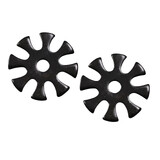 Pair Black Steel Spur Rowels - 8 Point Fancy 1.1/8"