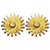 Pair Wave Hill Brass Spur Rowels 1.1/4" 18 Point Replacement Western Cowboy 