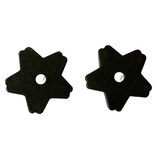 Pair Black Steel Spur Rowels No 38B 1.1/4" 5 Point Western Cowboy 