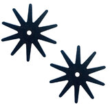 Pair Black Steel Spur Rowels No 22B 2.3/16" 10 Point Western Cowboy 