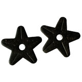 Pair Black Steel Spur Rowels No 14-B 1.3/16Inch 5 Point Western Cowboy 