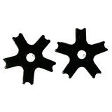 Pair Black Steel Spur Rowels No 37B 1.1/4" 4 Point Western Cowboy 