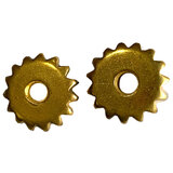 Pair Brass Small Spur Rowels No 12 3/4" 15 Point Western Cowboy Replacement