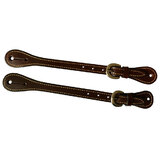 Ord River Western Leather  Stitched Spur Straps Pair Brown