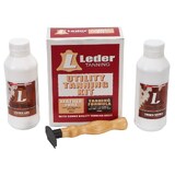 Leder Utility Hide Tanning Kit 500ml Formula + 500Ml Leather Lube + Knife 