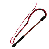 Stock Whip Drover Synthetic Whip – 4ft Red / Black with Wooden Handle