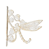 Mr Gecko DragonFly Single Cast Iron Wall Hook Hanger Hand Made Antique White