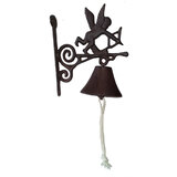 Mr Gecko Cast Iron Door Bell Fairy Cupid Hand Made Antique Rust Good Sound 