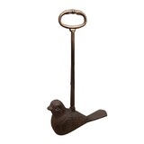Mr Gecko Cast Iron Handcrafted Door Stop Bird with Long Handle Antique Rust