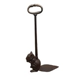 Mr Gecko Cast Iron Handcrafted Door Stop Squirrel With Long Handle Antique Rust
