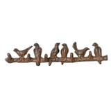 Mr Gecko Cast Iron Hand Made 5 Hook Hanger Bird Antique Rust