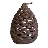 Mr Gecko Cast Iron Lantern Candle Holder PineCone Hand Made Antique Rust