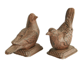 Mr Gecko Cast Iron Doves Hand Made Antique Rust Decor Figurine Statue Pair
