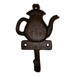 Mr Gecko Kettle Single Cast Iron Wall Hook Handcrafted Antique Rust