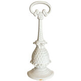 Mr Gecko Cast Iron Handcrafted Door Stop Pineapple with Long Handle Antique White