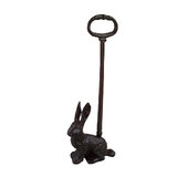 Mr Gecko Cast Iron Hand Made Door stop Rabbit with Long Handle Antique 50cm