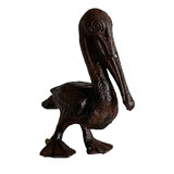 Mr Gecko Cast Iron Pelican Bird Decor Figurine Statue Antique Rust