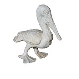 Mr Gecko Cast Iron Pelican Bird Decor Figurine Statue Antique White