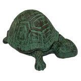 Mr Gecko Cast Iron Key Hider Turtle Small Garden Ornament Hand Made Verdigris