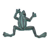 Mr Gecko Cast Iron Cute Handcrafted Frog Decor Figurine Statue Verdigris