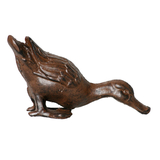 Mr Gecko Cast Iron Duck Drinking Antique Rust Decor Figurine Statue
