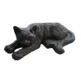Mr Gecko Cat Statue Sleeping Handcrafted Cast Iron Antique Rust Door Stop