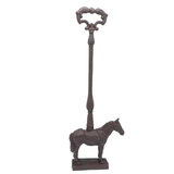Mr Gecko Cast Iron Hand Made Doorstop Horse With Long Handle