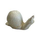 Mr Gecko Little Snail Statue Cast Iron Antique White PaperWeight 