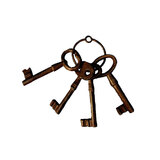 Mr Gecko Collector Bunch of Keys On Ring Cast Iron Hand Made Antique Ornamental Decor