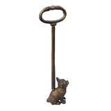 Mr Gecko Cast Iron Handcrafted Doorstop Cat With Long Handle 50Cm H