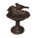 Mr Gecko Bird Cast Iron Beautiful Hand Made Shell Bird Feeder Antique Rust