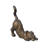 Mr Gecko Cat Statue Cast Iron Hand Made Antique Rust Door Stop Free Standing