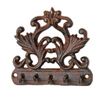 Mr Gecko Cast Iron Handcrafted Formal Design 5 Hooks Hanger Antique Rust